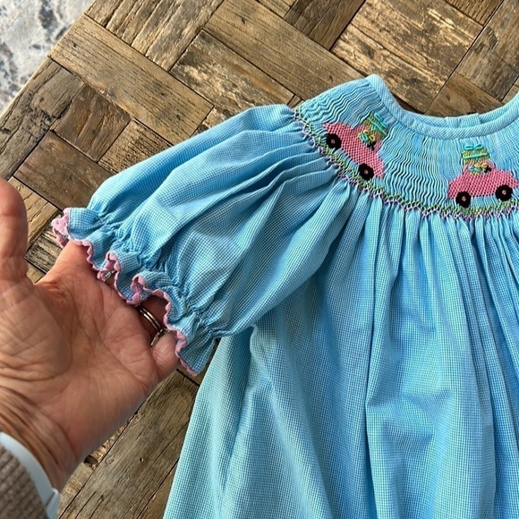 Smocked Bishop Christmas Dress by Silly Goose - Picture 5 of 10
